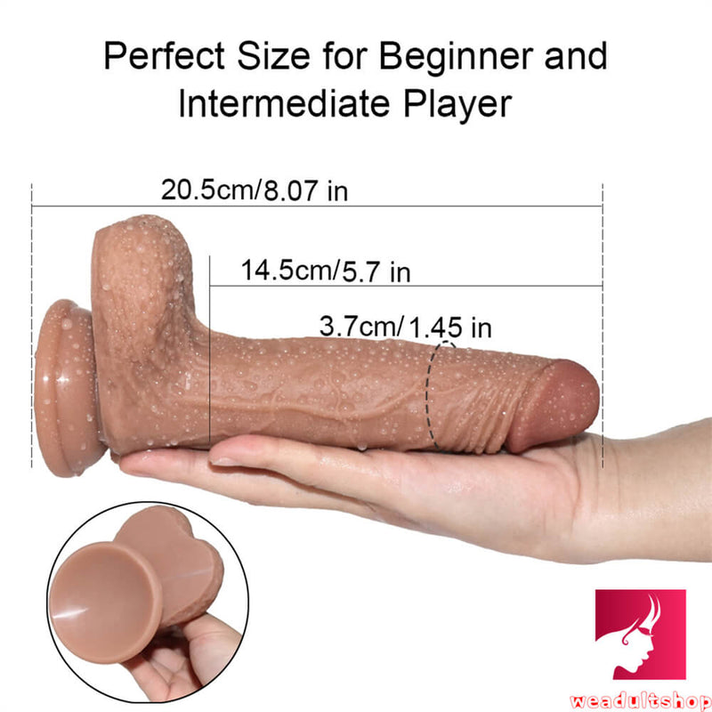 8.07in Double Layer Silicone Hard Dildo For Men Women Using