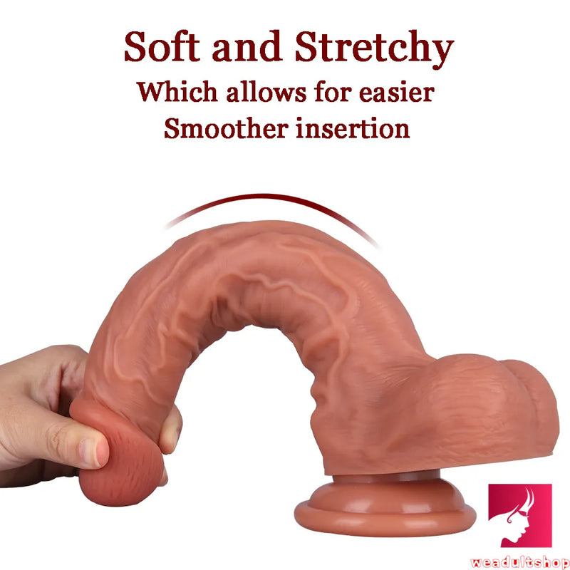 10.04in Soft Stretchy Smooth Dildo Sex Toy For Female Masturbation