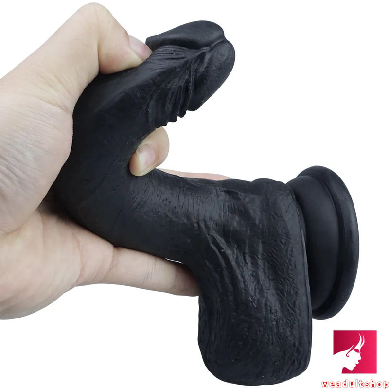 7.28in Silicone Black Blond Rides Dildo For Adult Females