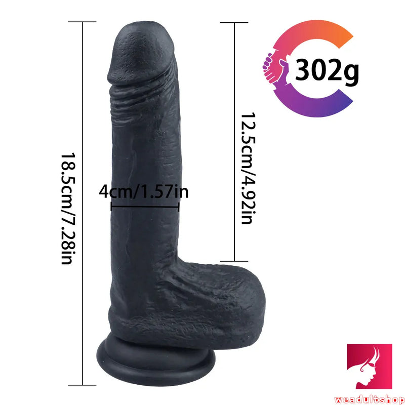 7.28in Silicone Black Blond Rides Dildo For Adult Females