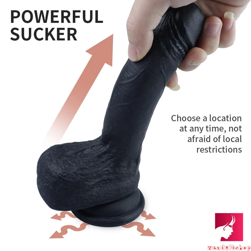 7.28in Silicone Black Blond Rides Dildo For Adult Females