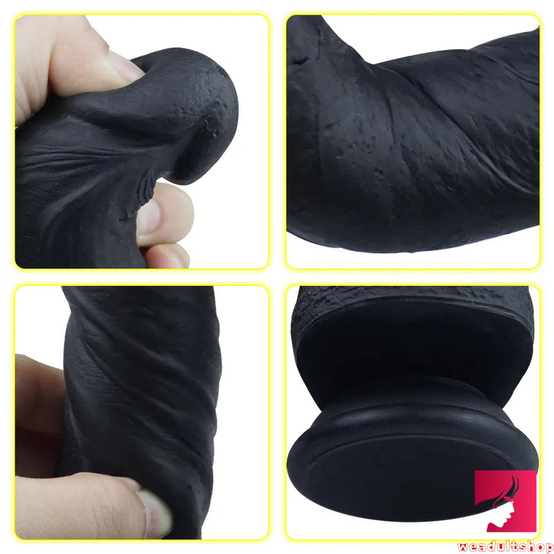 7.28in Silicone Black Blond Rides Dildo For Adult Females