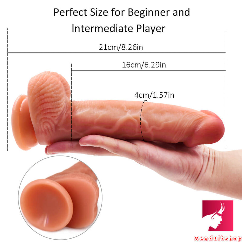 8.26in Double Layer Silicone Lifelike Dildo Adult Sex Toy